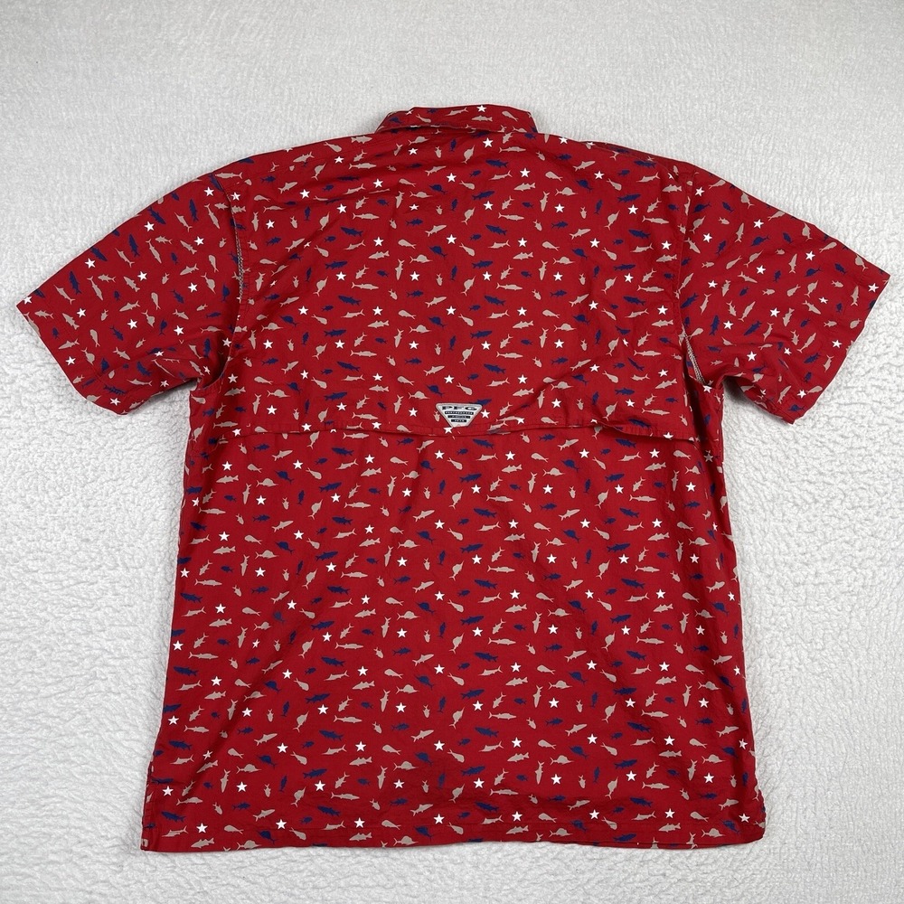 Columbia Shirt Mens Large Patriotic Angler PFG Vented Vacation Traveler Fishing - Picture 9 of 14